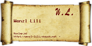 Wenzl Lili névjegykártya